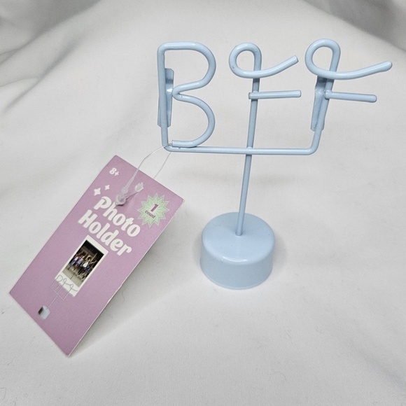 New Blue Metal BFF 1 Count Photo Holder Stand Best Friends Forever Picture Frame - Picture 1 of 8